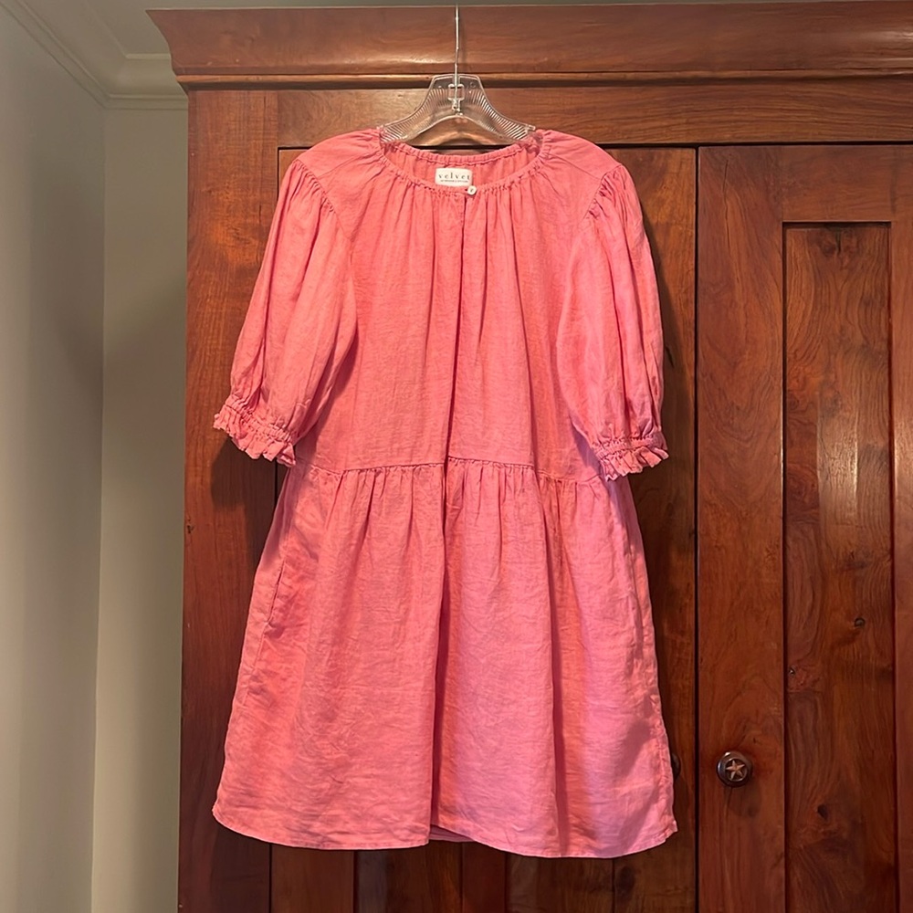 Velvet by Graham & Spencer Pink Tiered Midi Sundress